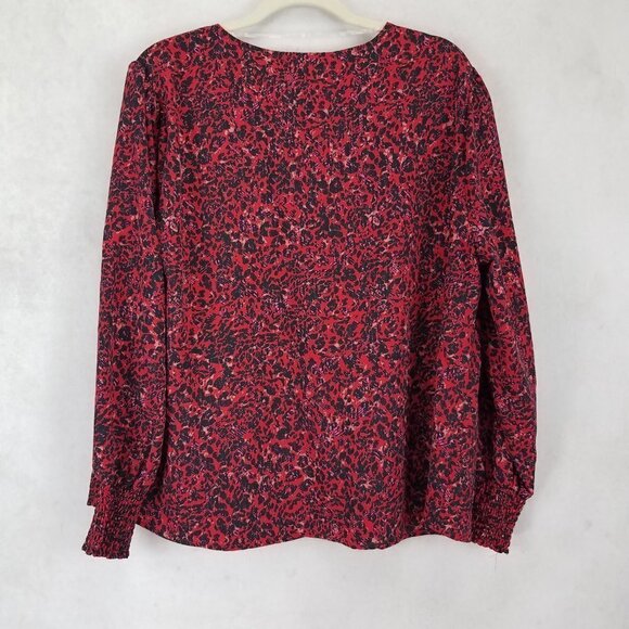 NEW Sanctuary Plus 1X Abstract Long sleeve Blouse Top Black/Red $89 - Picture 2 of 9